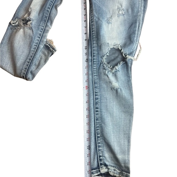 Miss Me Jeans Women's 28 (30x28) Ankle Skinny Mid-Rise Distressed Blue Denim - Picture 10 of 11
